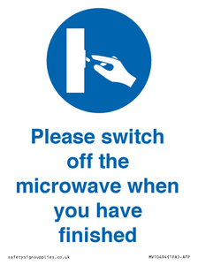 Please switch off the microwave when you have finished